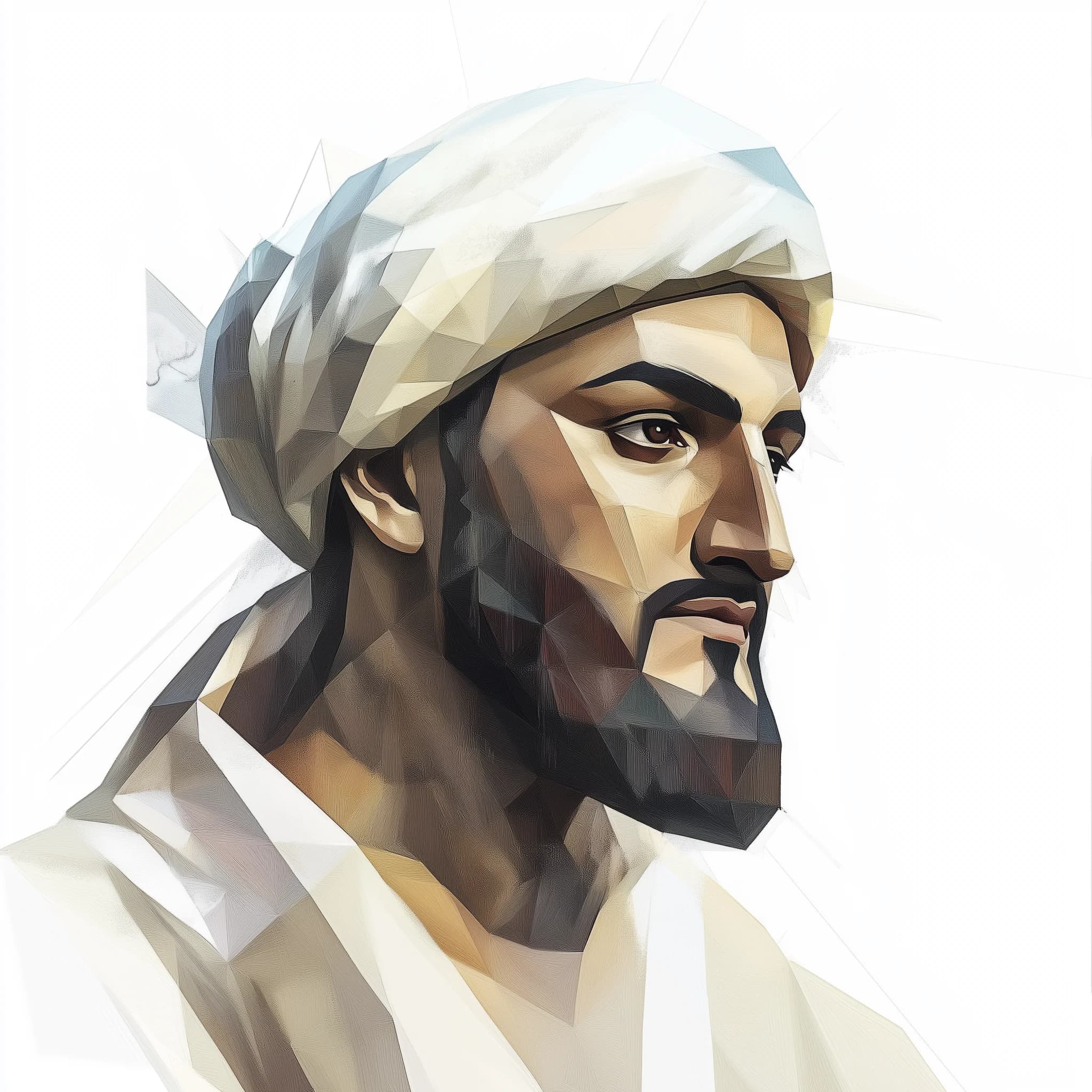 aisaluk Animated 2D low poly geometric abstract portrait of Ibn fe0a3671 136c 44fe 8560 2a65fed255c4